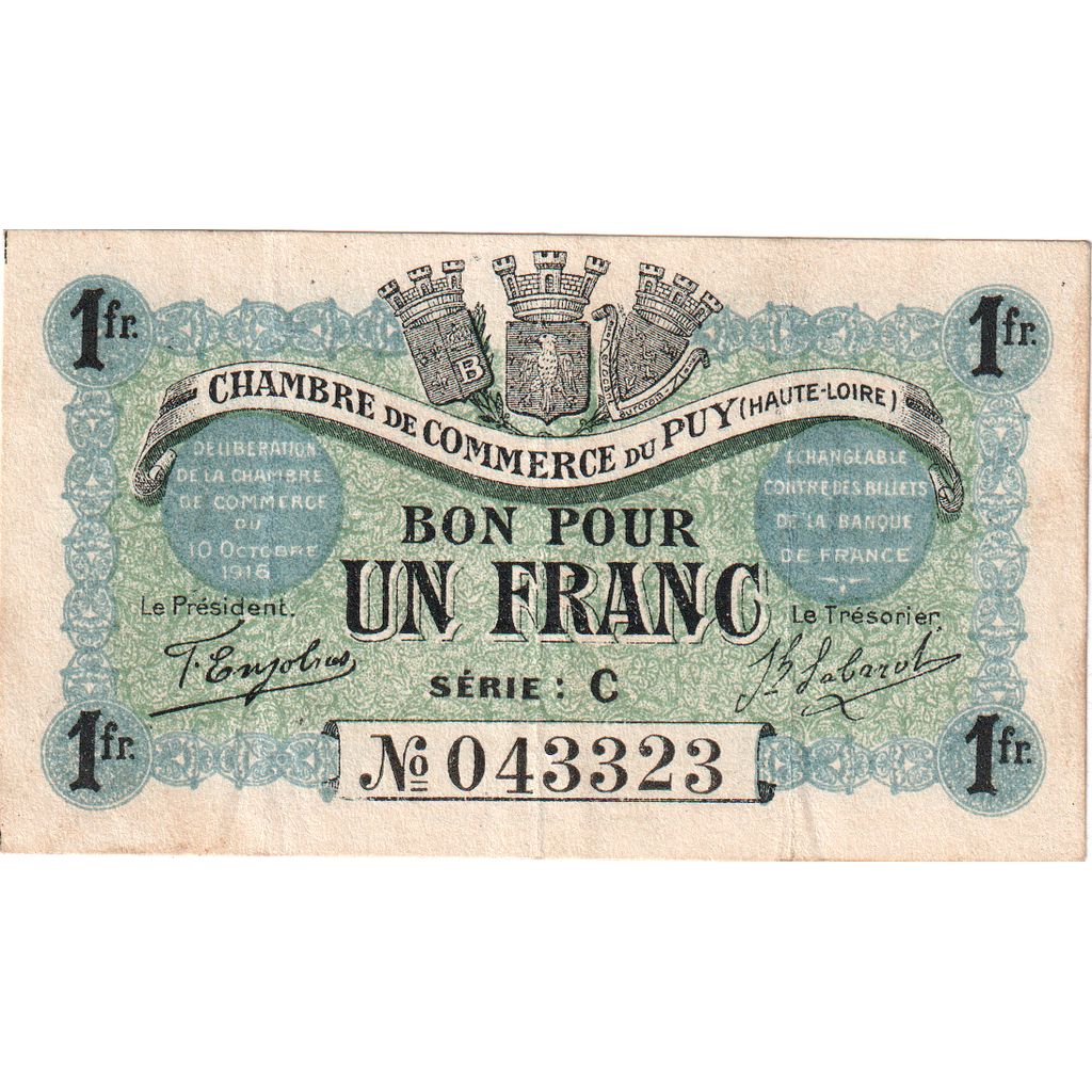 Francja, 1 Franc, 1920-10-10, SERIE C, EF(40-45)