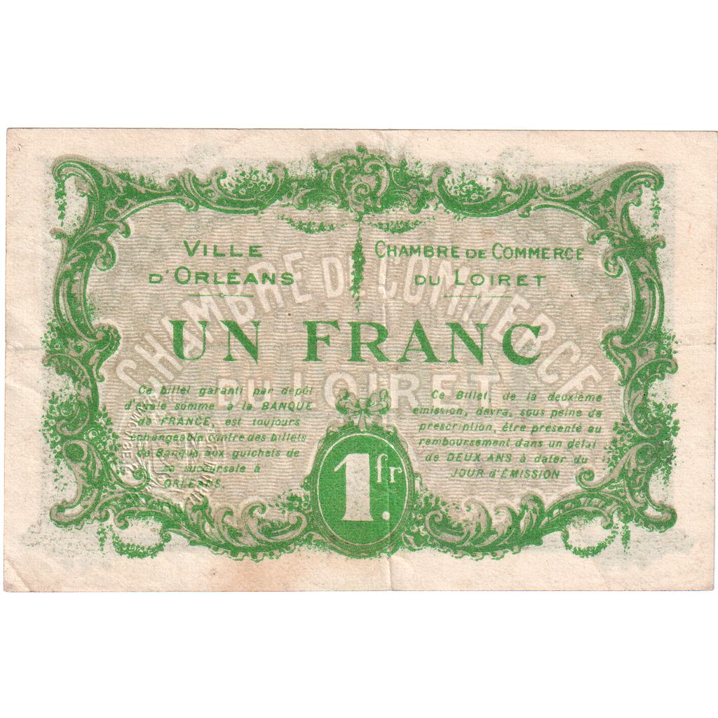 Francja, Orléans, 1 Franc, 1916-04-02, 042614, VF(20-25), Pirot:95-12
