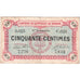 Francja, Tarare, 50 Centimes, 1917-04-21, VF(20-25), Pirot:119-27