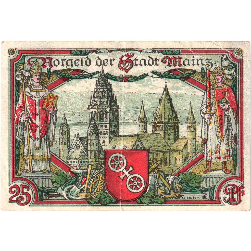 Germany, Mainz Stadt, 25 Pfennig, 1921-01-01, EF(40-45)