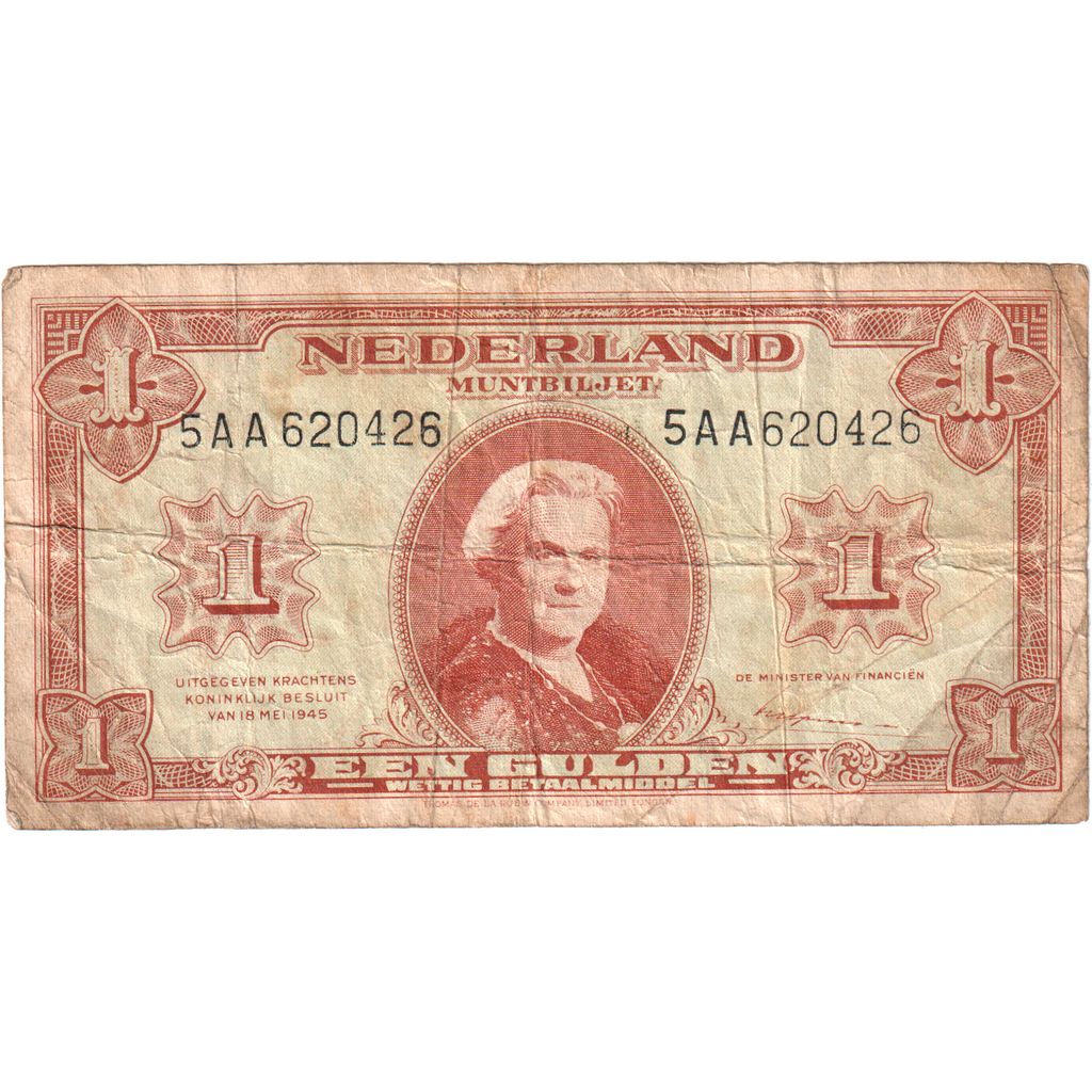 Países Bajos, 1 Gulden, 1945-05-18, BC+