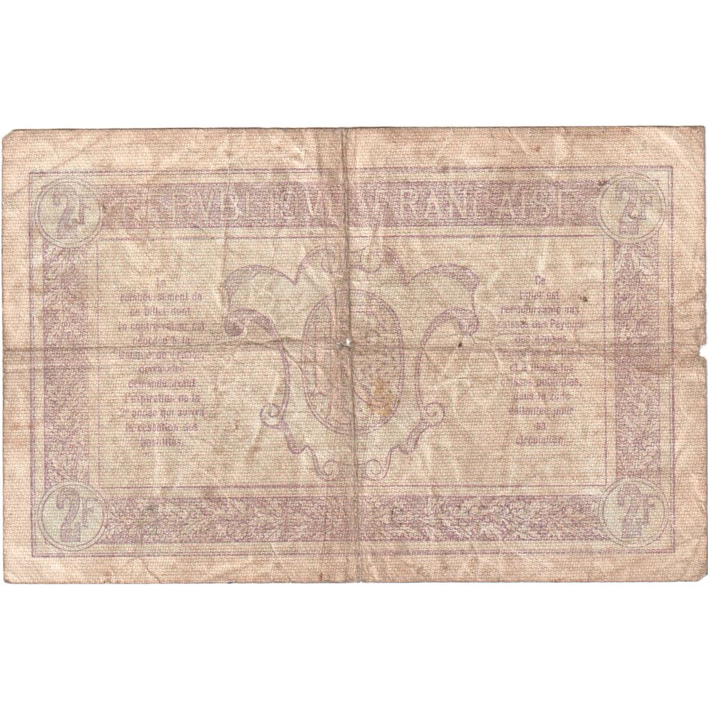 Francja, 2 Francs, 1917-1919 Army Treasury, Série B, VF(20-25)