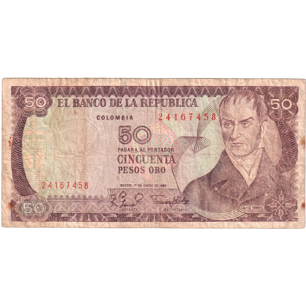 Colombia, 50 Pesos Oro, 1980-01-01, BC