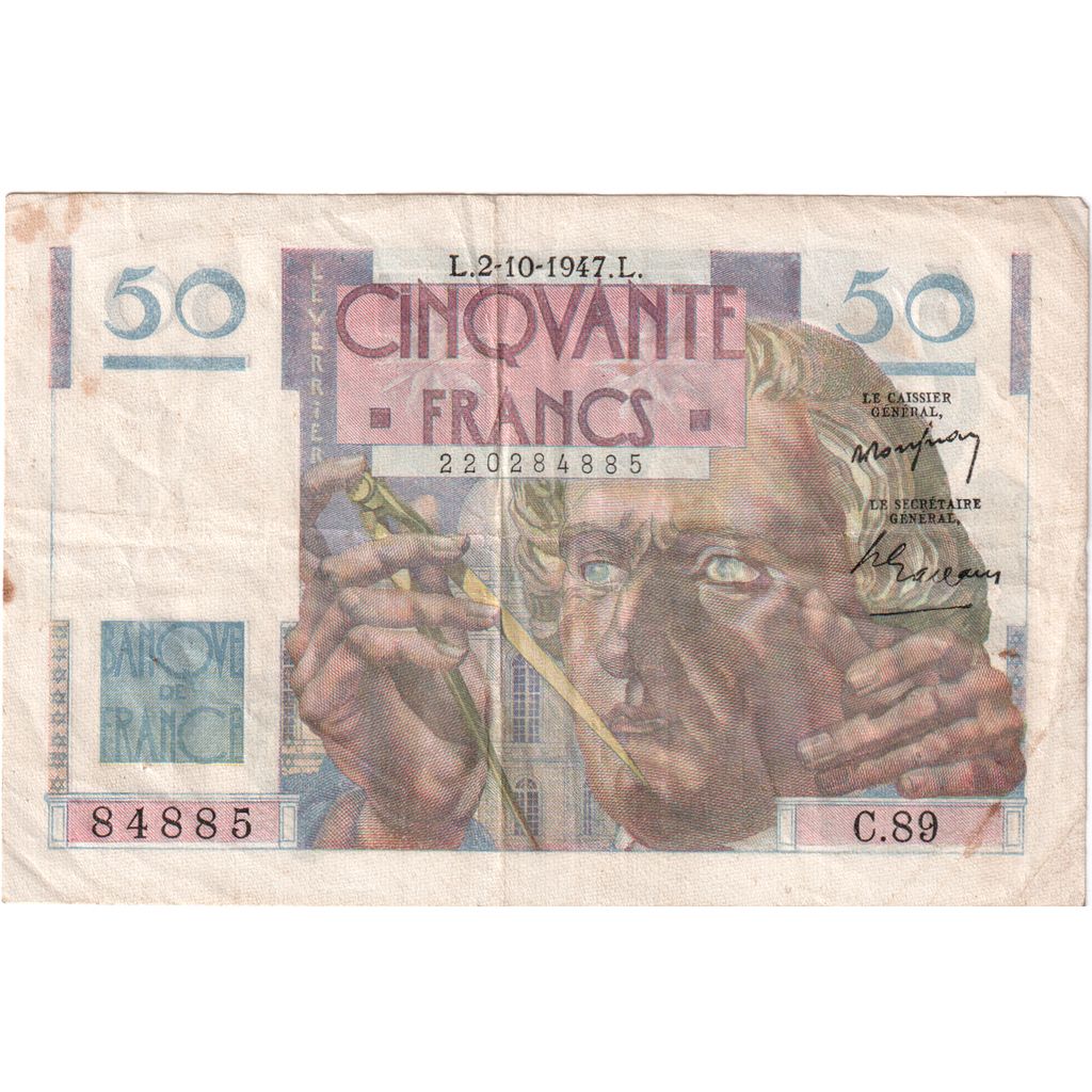 Francia, 50 Francs, Le Verrier, 1947-10-02, C.89, BC