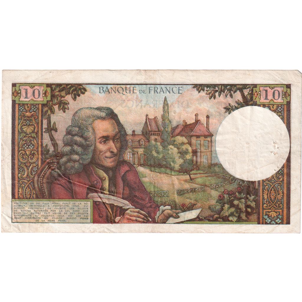Francia, 10 Francs, Voltaire, 1967-11-02, E.368, BC