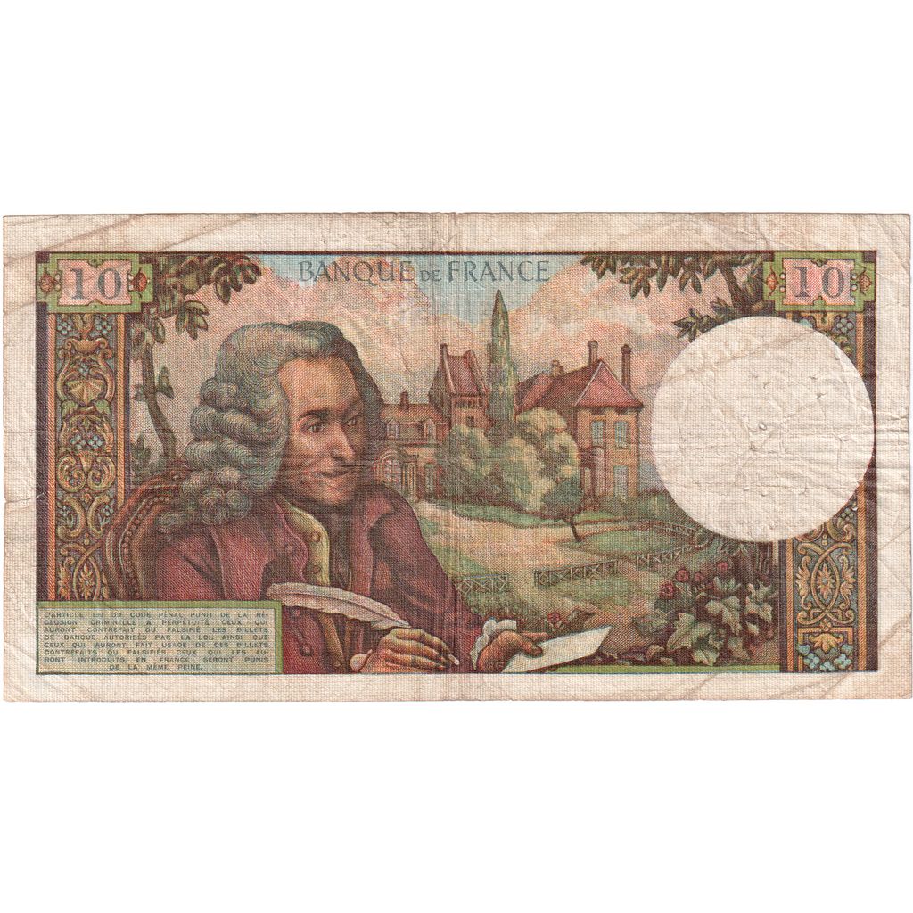 Francja, 10 Francs, Voltaire, 1968-07-04, U.410, F(12-15)