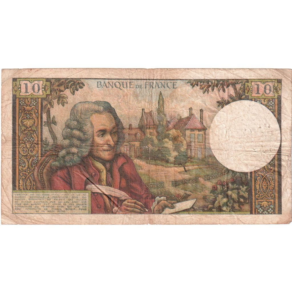 France, 10 Francs, Voltaire, 1968-11-07, U.435, B+