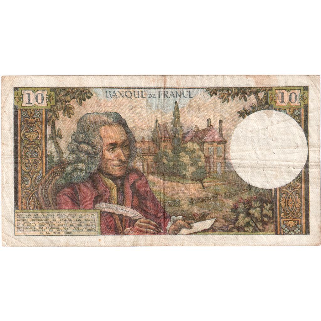 Francja, 10 Francs, Voltaire, 1970-01-08, Y.544, F(12-15)