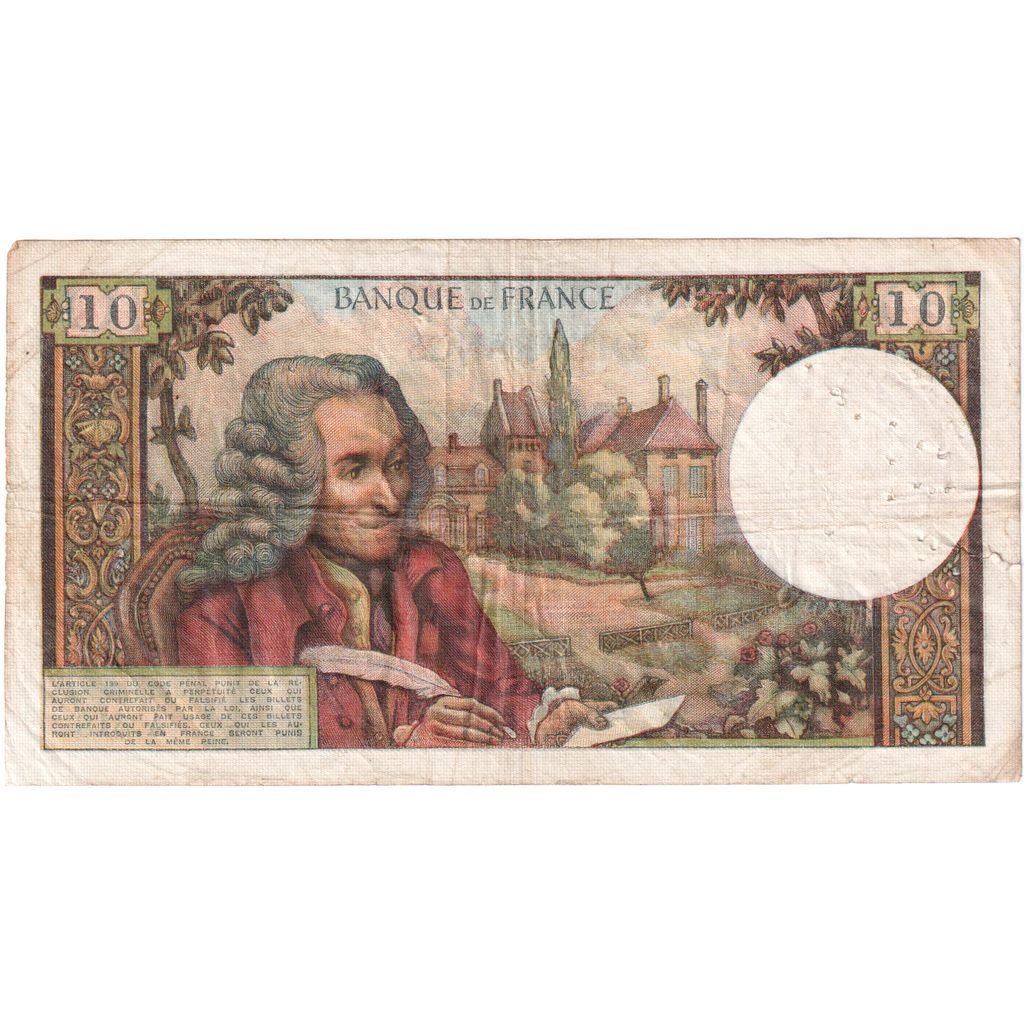 Francja, 10 Francs, Voltaire, 1970-09-03, A.618, AU(55-58)