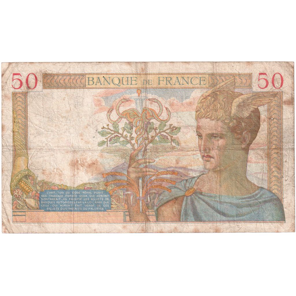 France, 50 Francs, Cérès, 1936-08-06, P.4895, B+