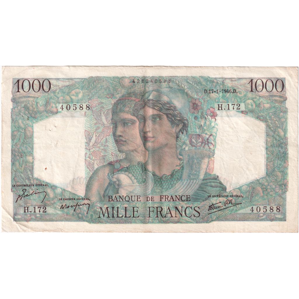 France, 1000 Francs, Minerve et Hercule, 1946-01-17, H.172, TB