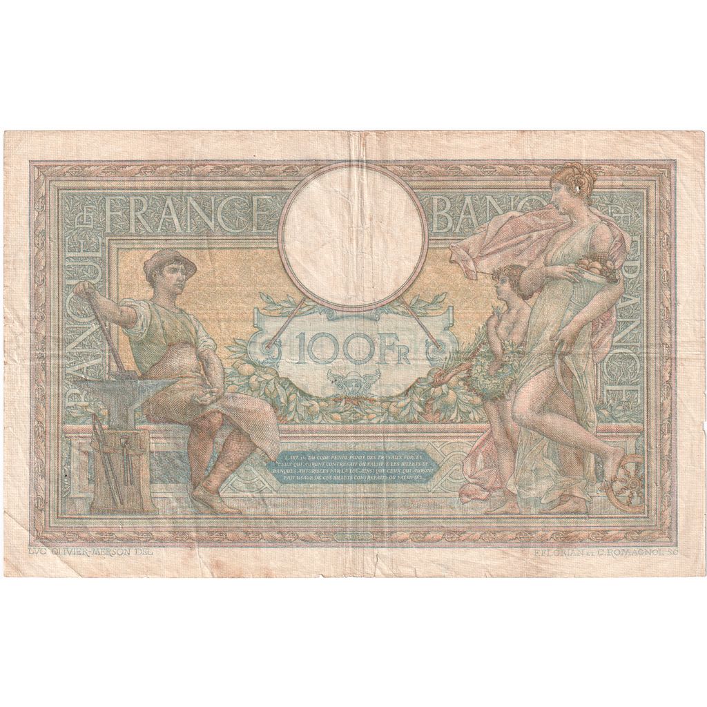France, 100 Francs, Luc Olivier Merson, 1925-06-16, K.12422, TB