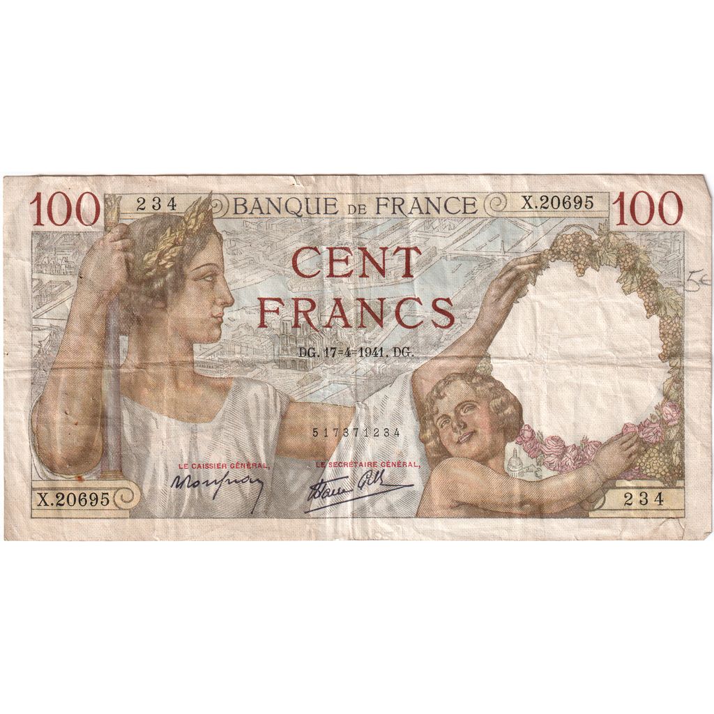 Frankreich, 100 Francs, Sully, 1941-04-17, X.20695, S