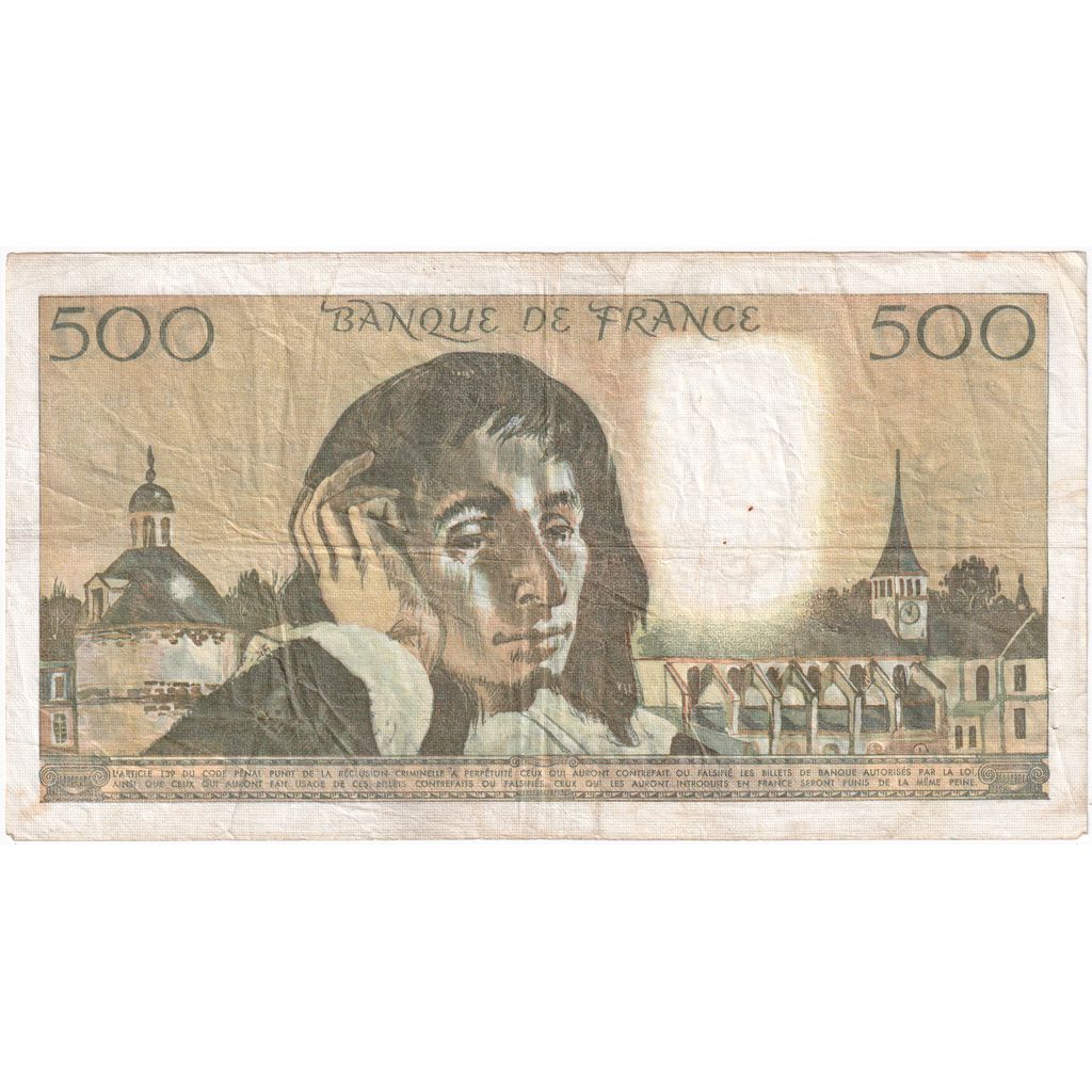 France, 500 Francs, Pascal, 1979-06-07, F.104, VF(30-35)