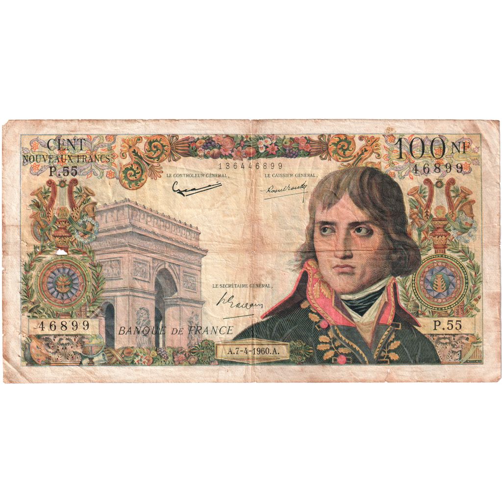 France, 100 Nouveaux Francs, Bonaparte, 1960-04-07, P.55, F(12-15)