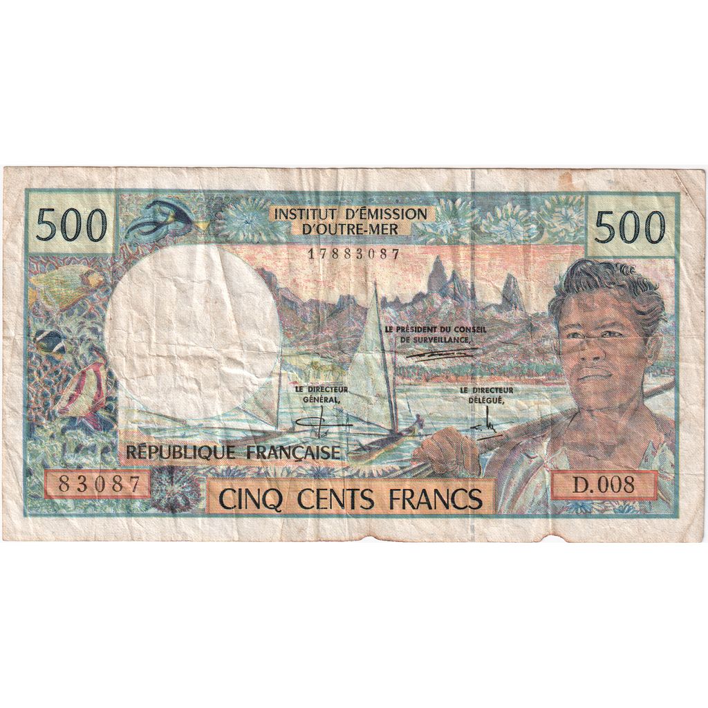 Franse Gebieden in de Stille Oceaan, 500 Francs, TB