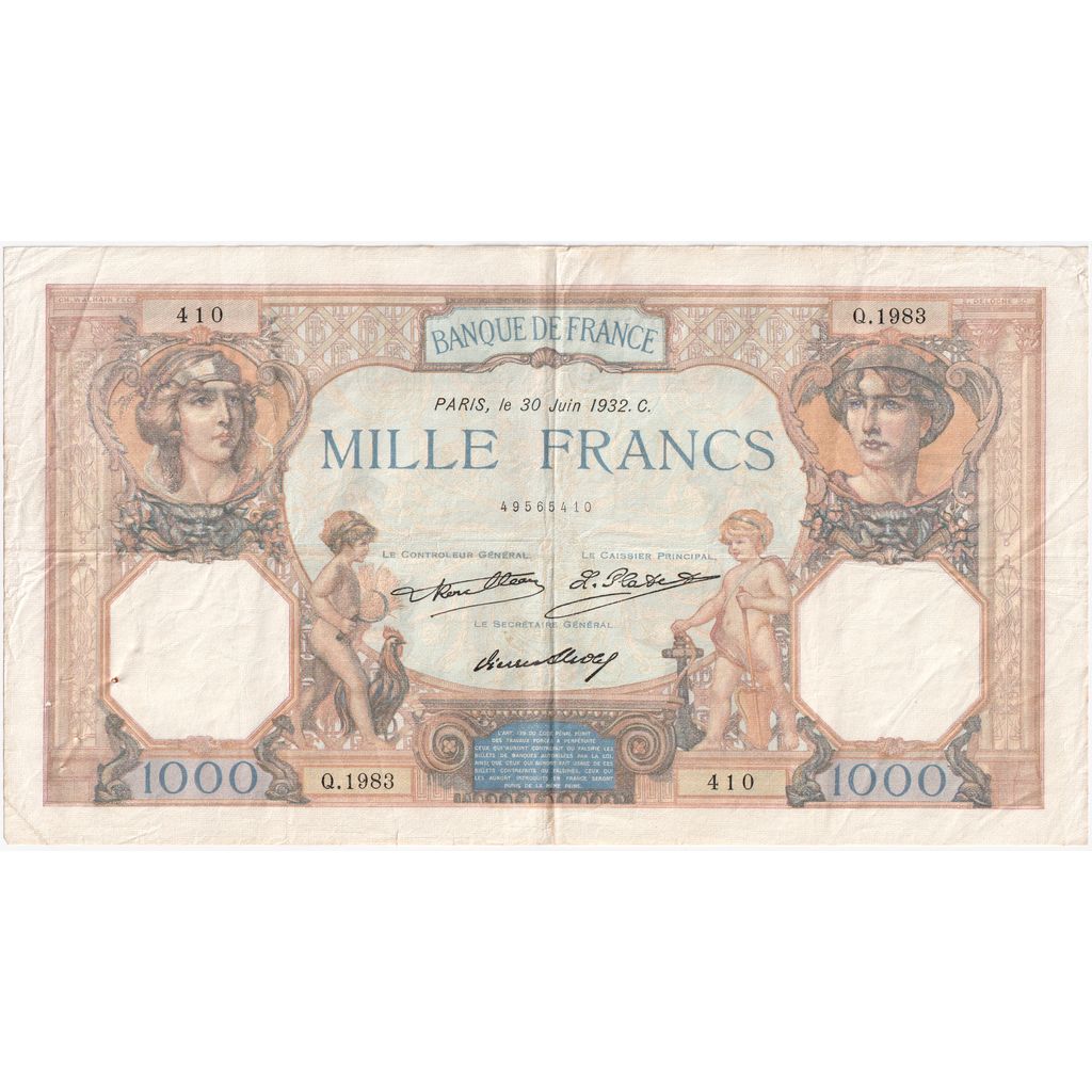 Frankrijk, 1000 Francs, Cérès et Mercure, 1932-06-30, Q.1983, TB+