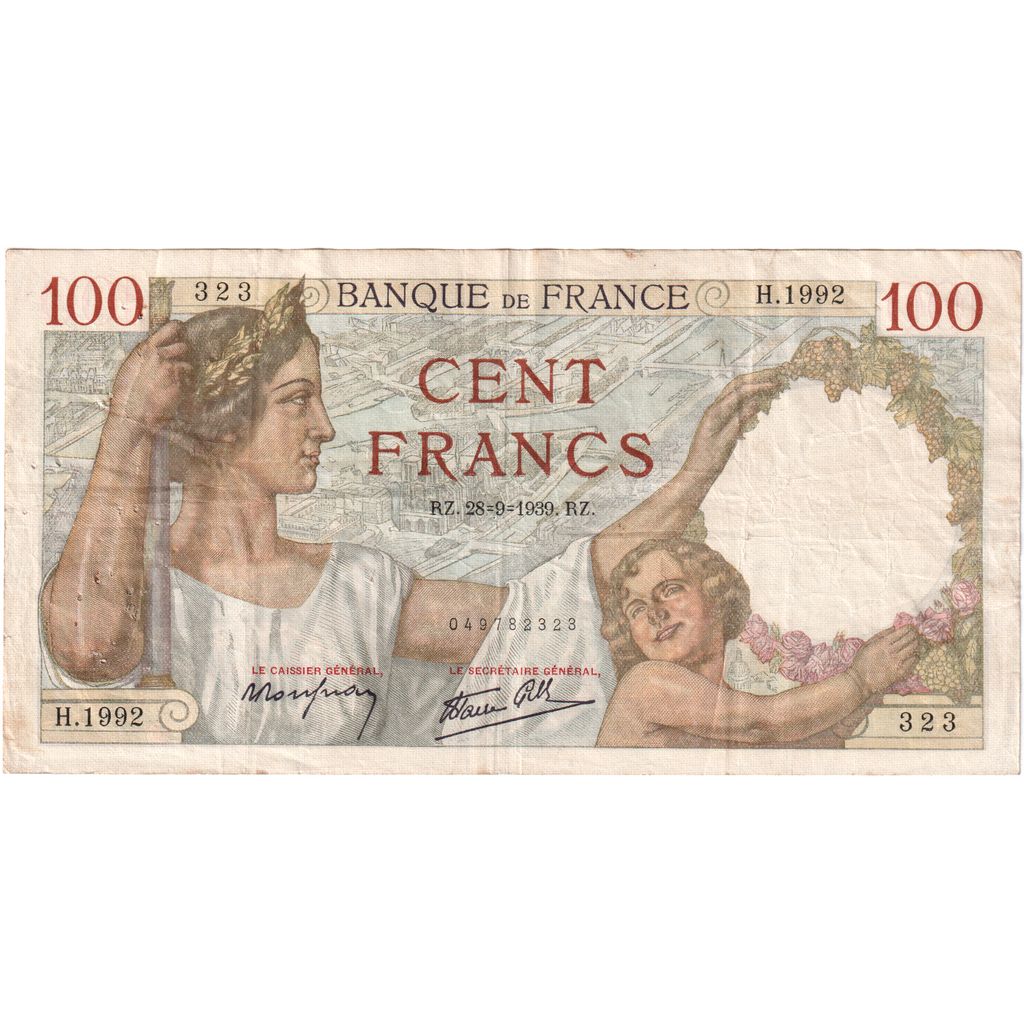 France, 100 Francs, Sully, 1939-09-28, H.1992, TB