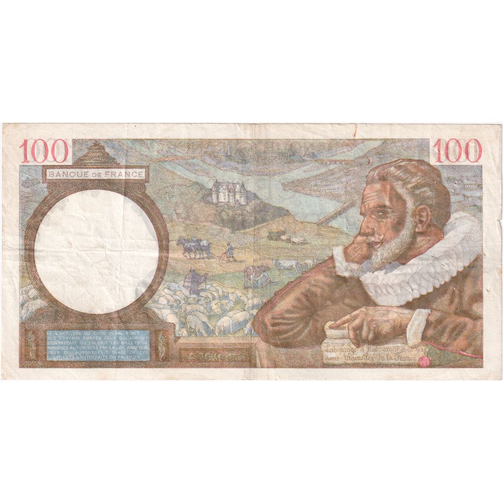 France, 100 Francs, Sully, 1942-01-08, A.27488, TTB