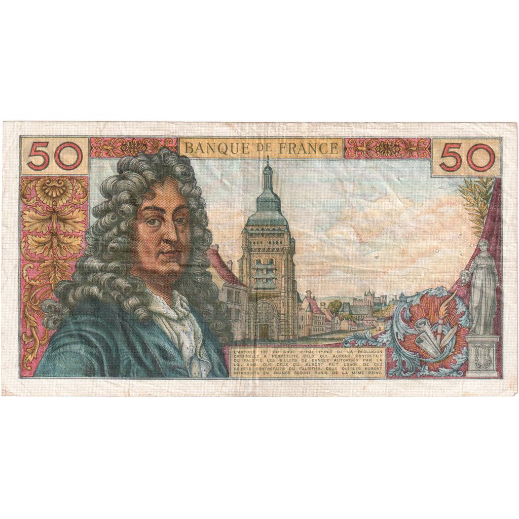 França, 50 Francs, Racine, 1964-11-05, A.82, VF(20-25)