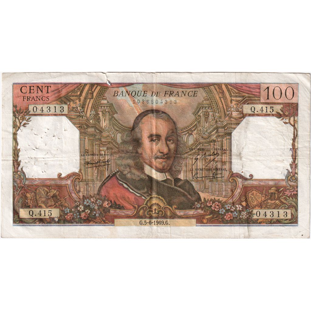 Francia, 100 Francs, Corneille, 1969-06-05, Q.415, RC+