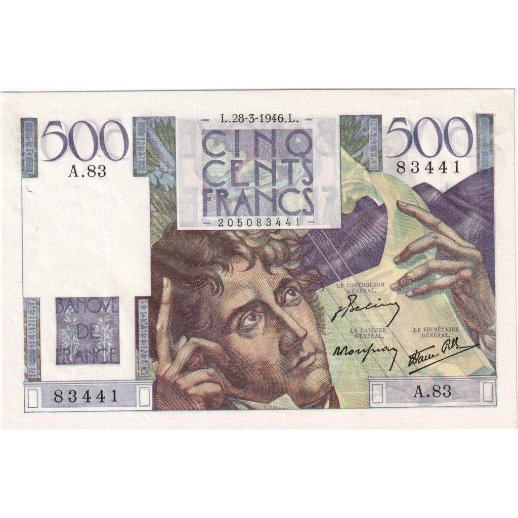 Frankreich, 500 Francs, Chateaubriand, 1946-03-28, A.83, VZ