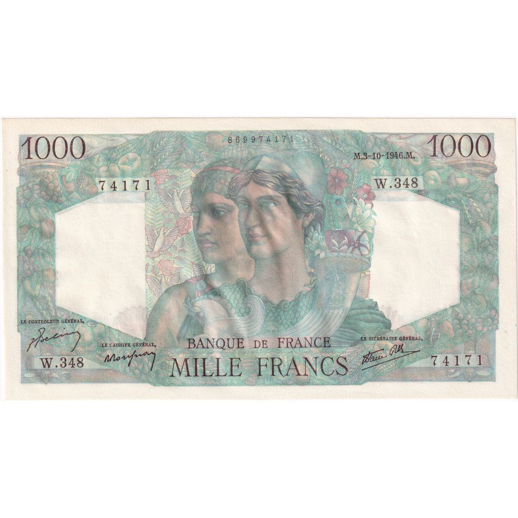 Francia, 1000 Francs, Minerve et Hercule, 1946-10-03, W.348, SPL
