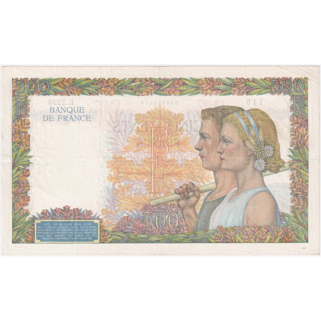 Frankreich, 500 Francs, La Paix, 1941-02-06, E.2256, VZ