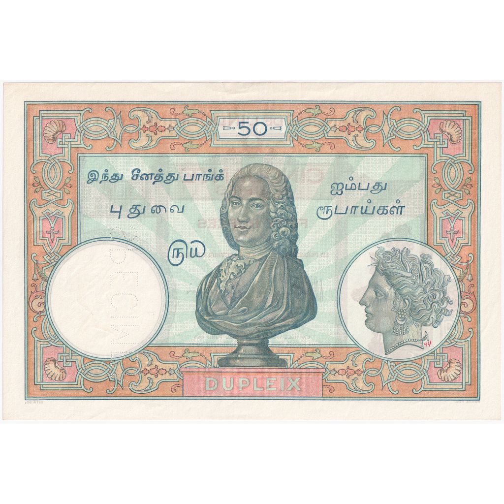 Francuskie Indochiny, 50 Rupees, Egzemplarz, AU(55-58)