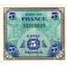 France, 5 Francs, Flag/France, SÉRIE 1944, UNC(63)