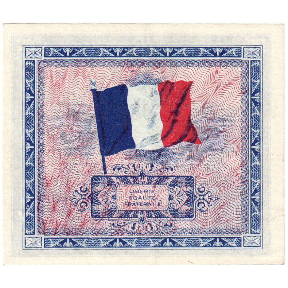 France, 5 Francs, Flag/France, SÉRIE 1944, UNC(63)