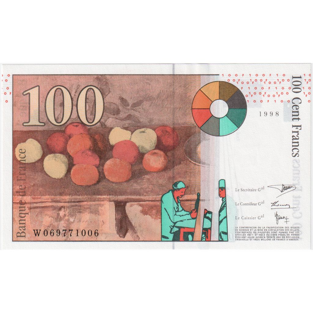 Frankreich, 100 Francs, Cézanne, G.069, UNZ