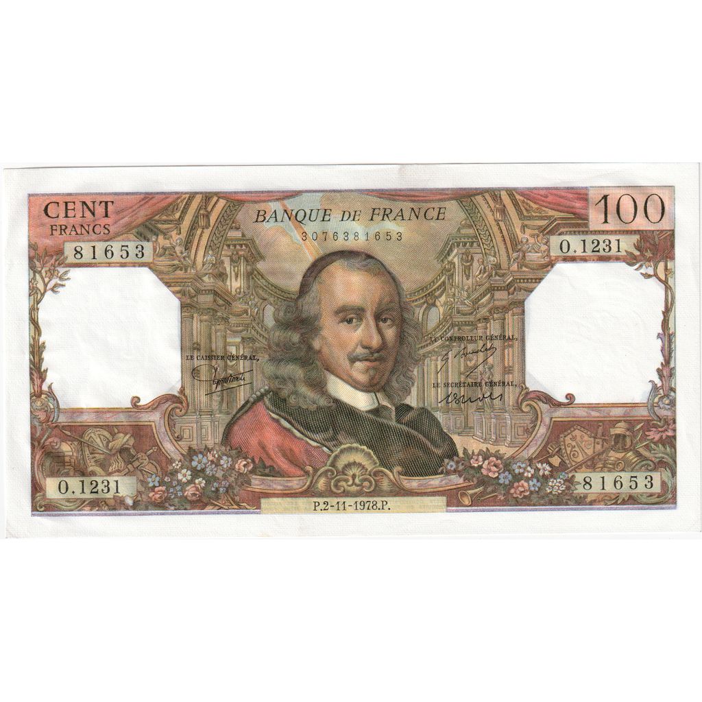 France, 100 Francs, Corneille, 1978-11-02, O.1231, EF(40-45)