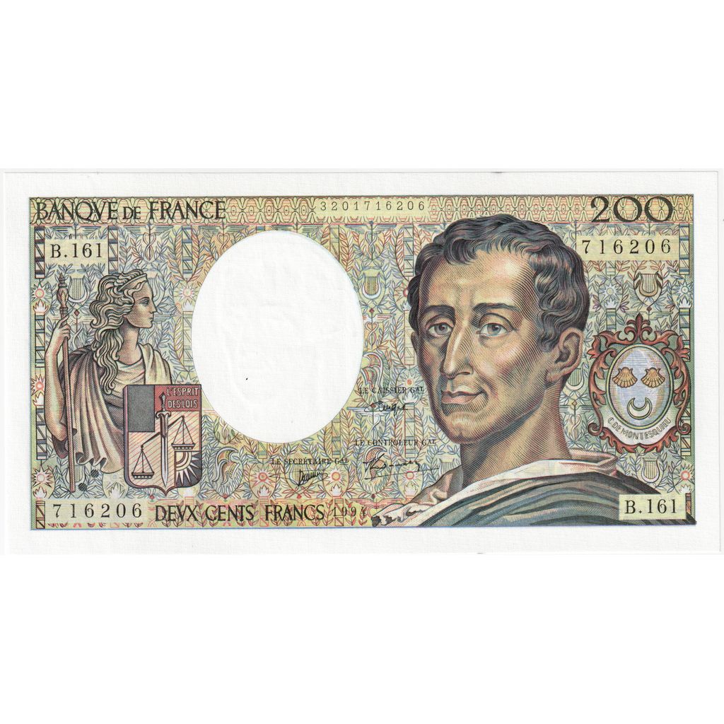 France, 200 Francs, Montesquieu, B.161, UNC(65-70)
