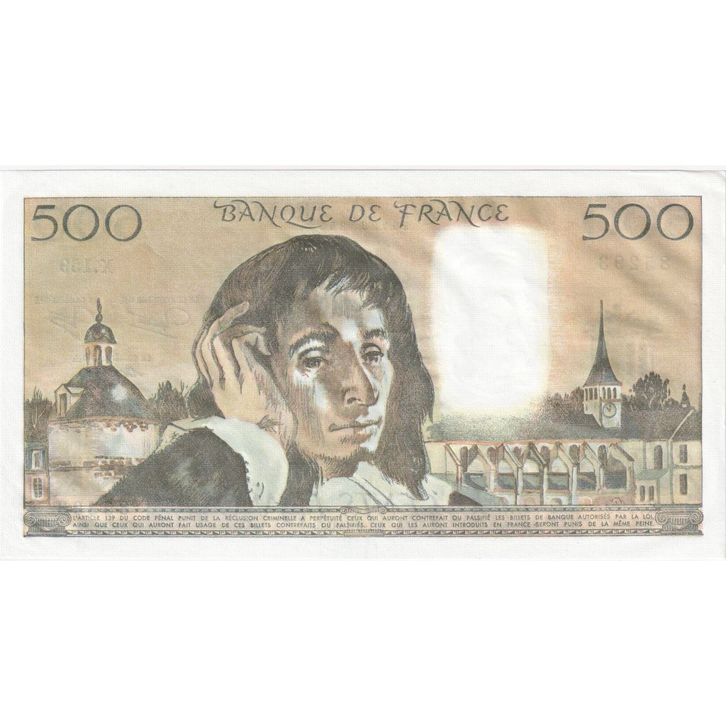 Francja, 500 Francs, Pascal, 1982-08-05, X.159, UNC(65-70)