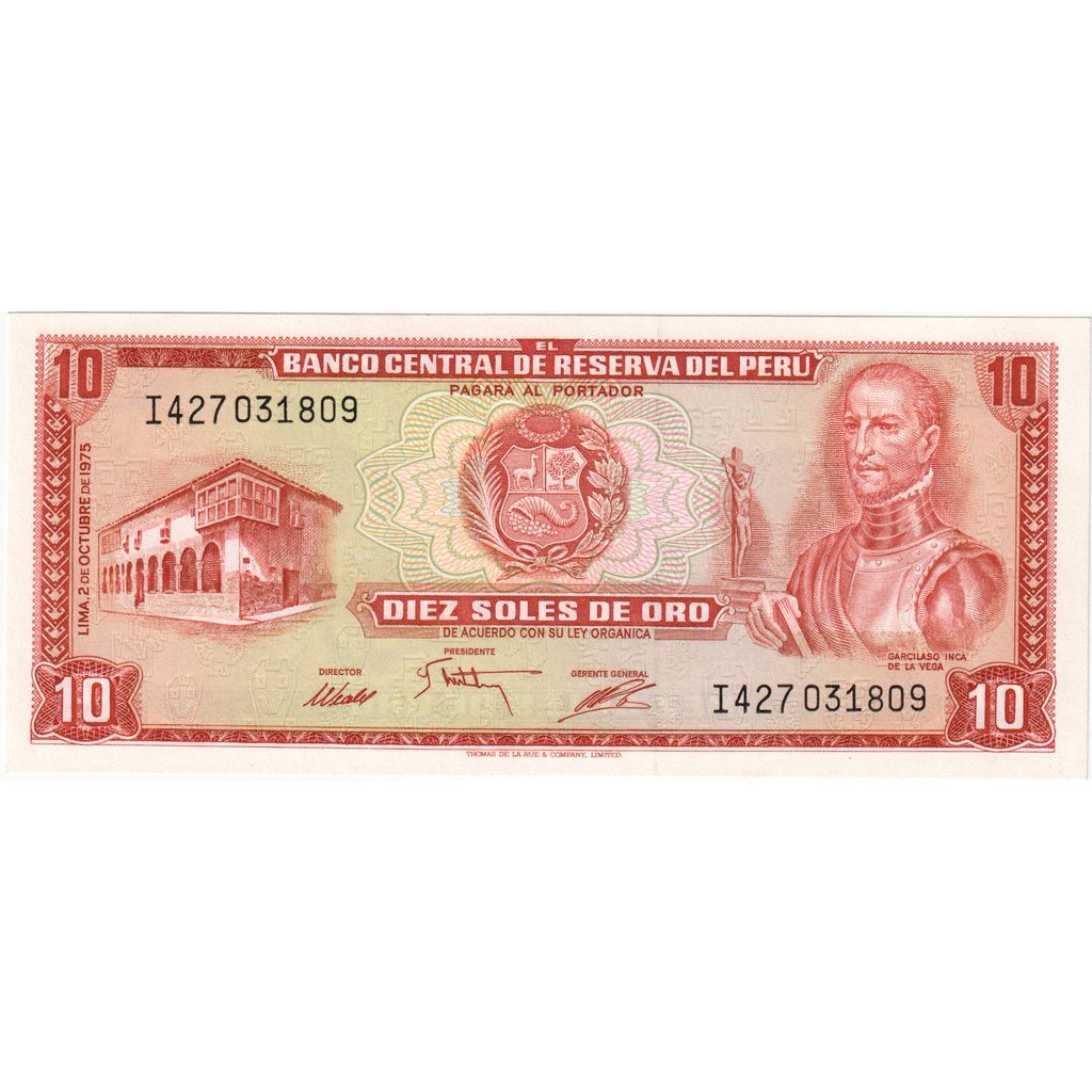 Peru, 10 Soles De Oro, 1975-10-02, UNZ