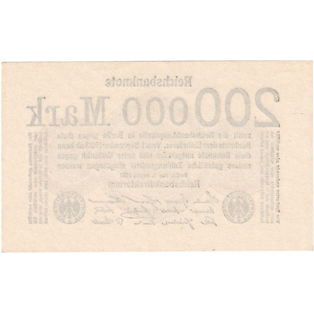 Germania, 200,000 Mark, 1923-08-09, FDS