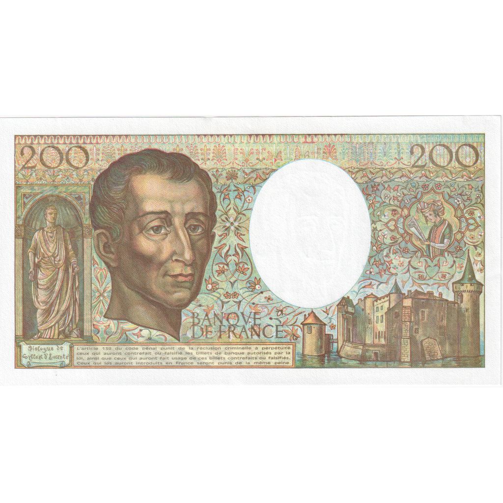 France, 200 Francs, Montesquieu, 1990, C.077, UNC(63)