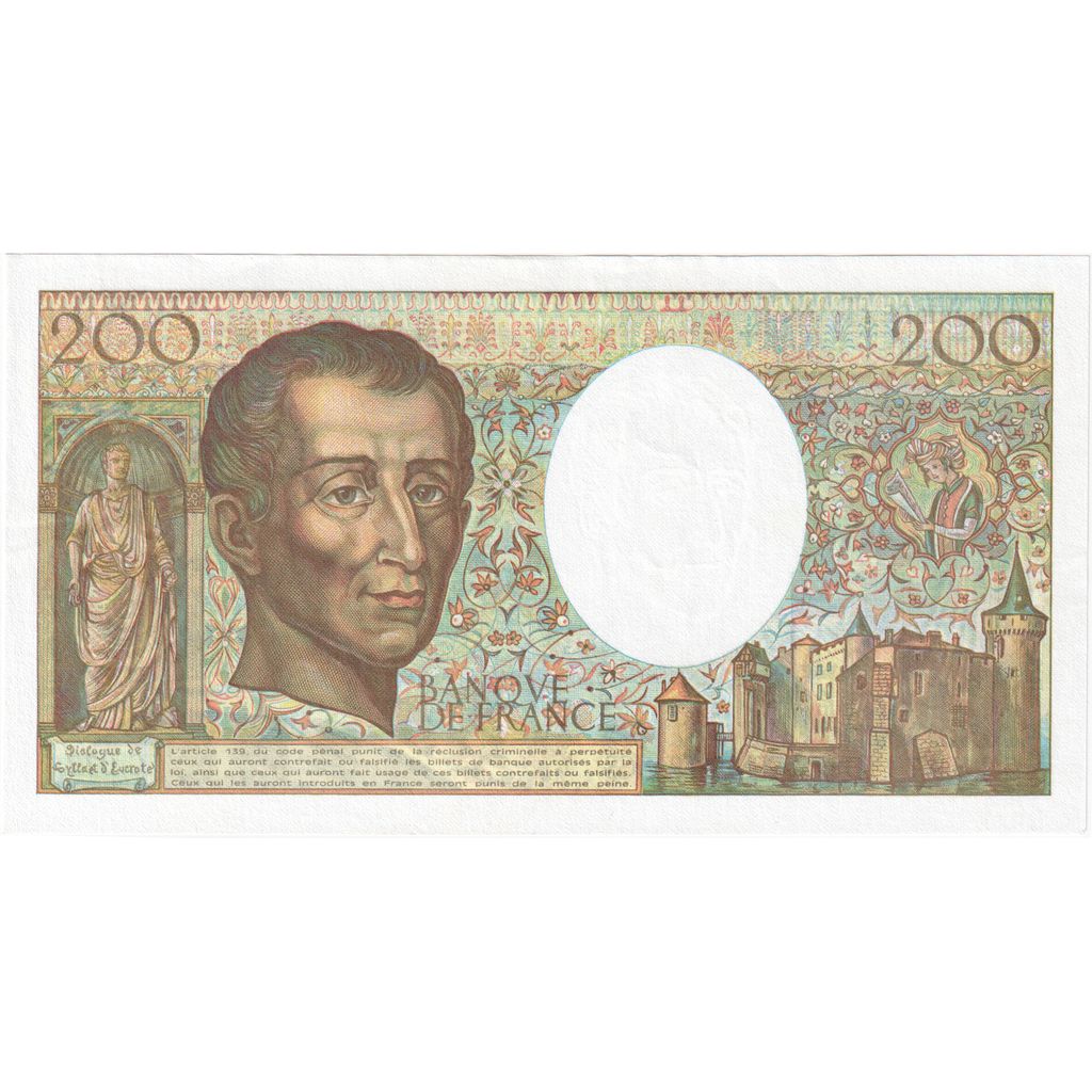 France, 200 Francs, Montesquieu, 1990, C.077, UNC(63)