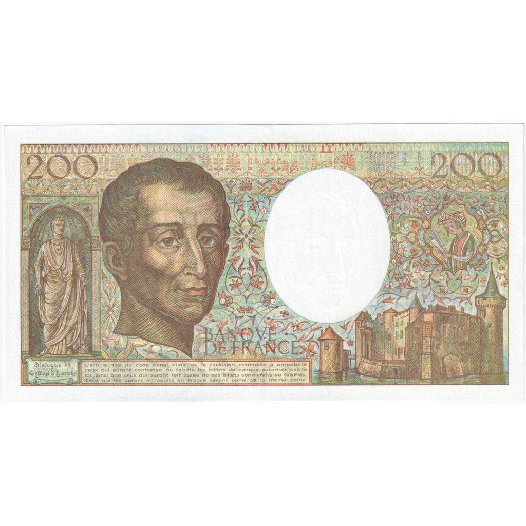 Francja, 200 Francs, Montesquieu, 1990, R.077, UNC(63)