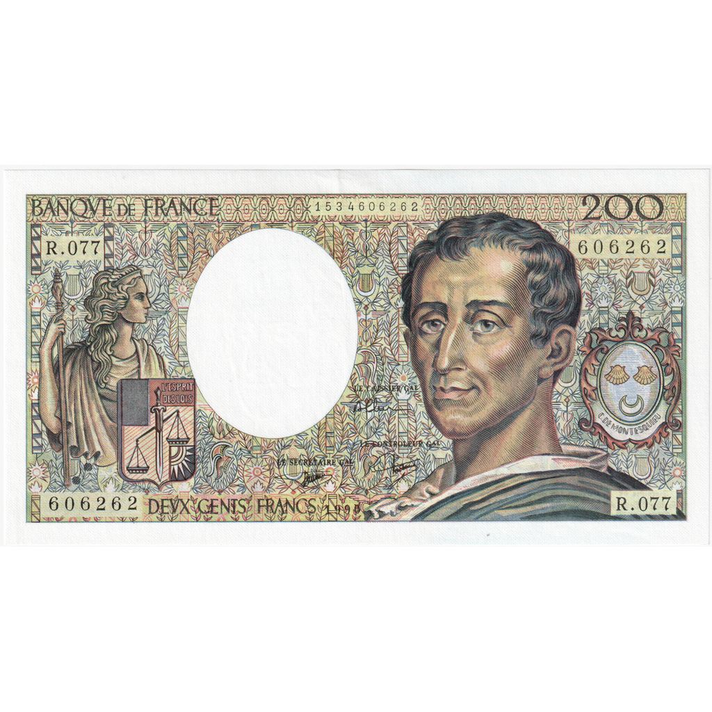 Francja, 200 Francs, Montesquieu, 1990, R.077, UNC(63)