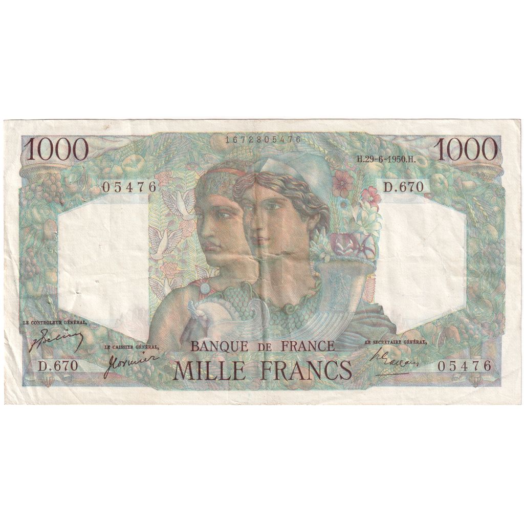 Frankreich, 1000 Francs, Minerve et Hercule, 1950-06-29, D.670, S