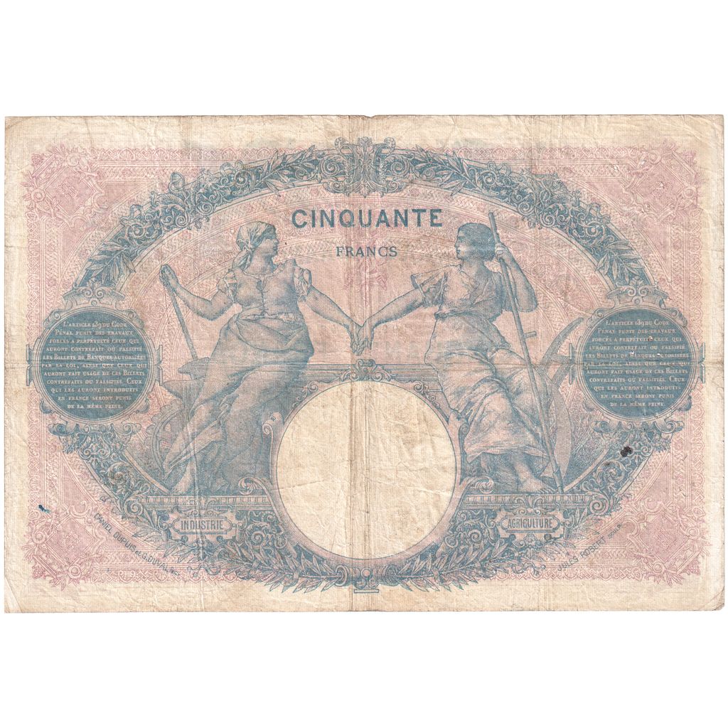 Frankreich, 50 Francs, Bleu et Rose, 1918-04-06, W.7982, S