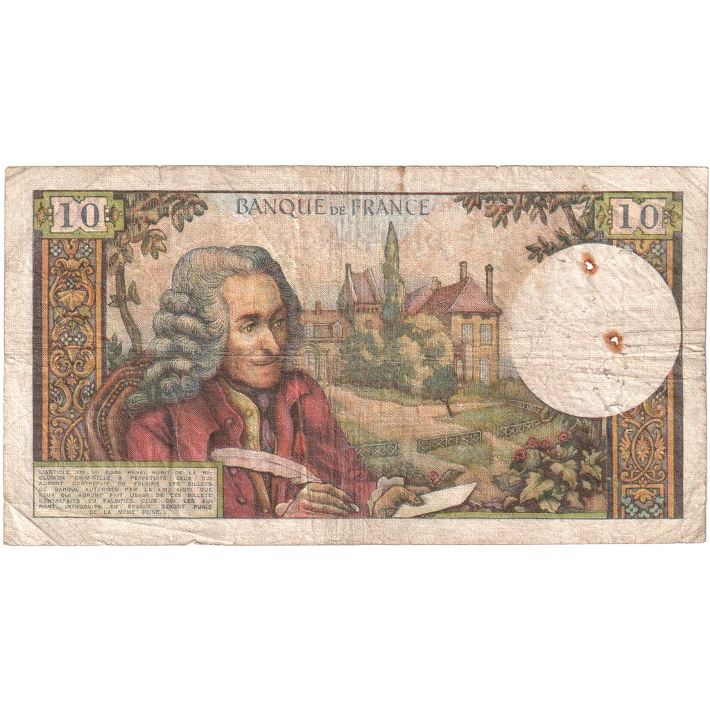 France, 10 Francs, Voltaire, 1965-11-05, C.198, B+