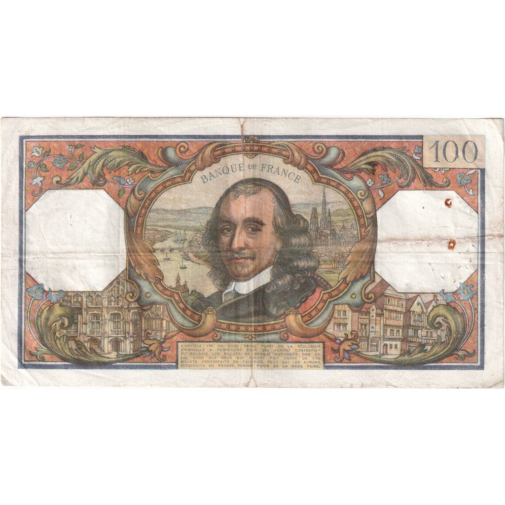 França, 100 Francs, Corneille, 1966-09-01, X.181, VF(20-25)