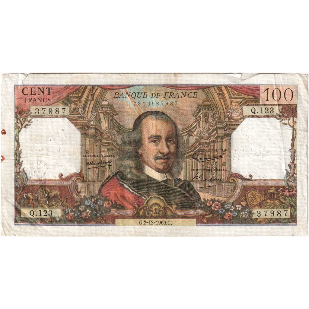 França, 100 Francs, Corneille, 1965-12-02, Q.123, F(12-15)