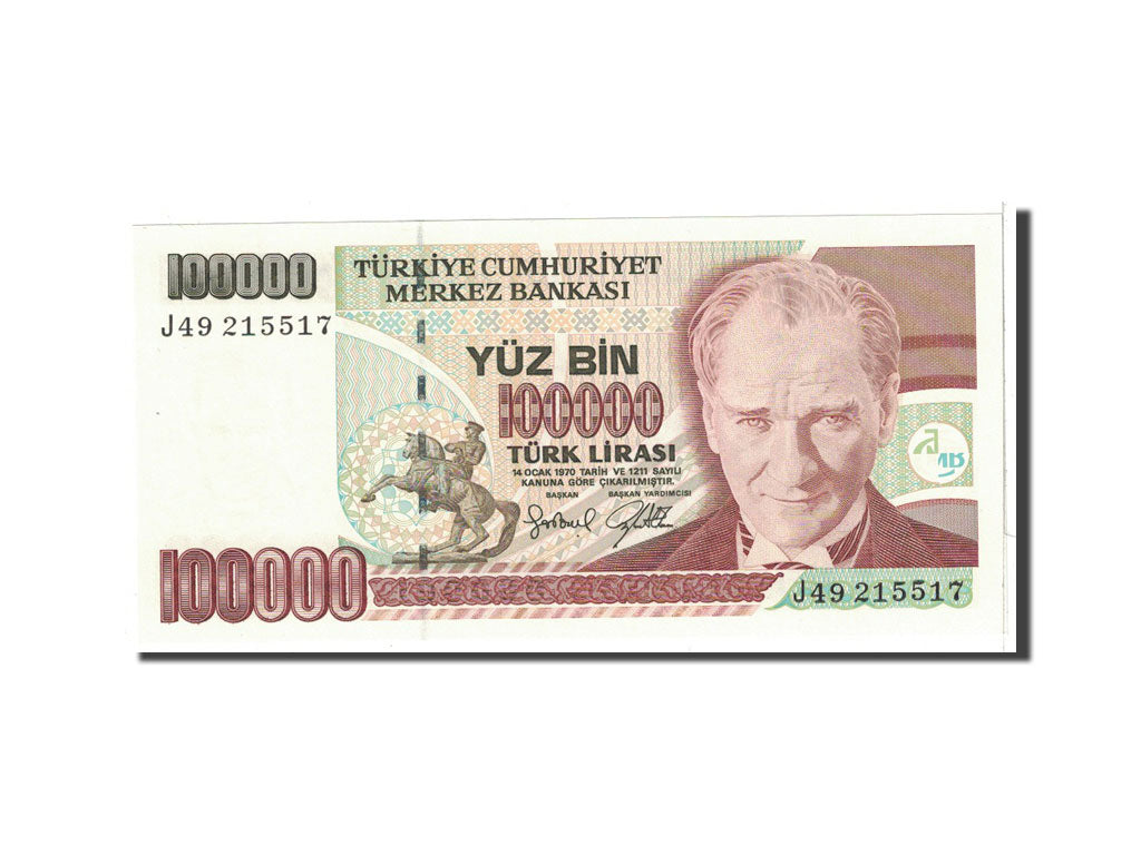 Banknote, Turkey, 100,000 Lira, 1997, Undated, KM:206, UNC(65-70)
