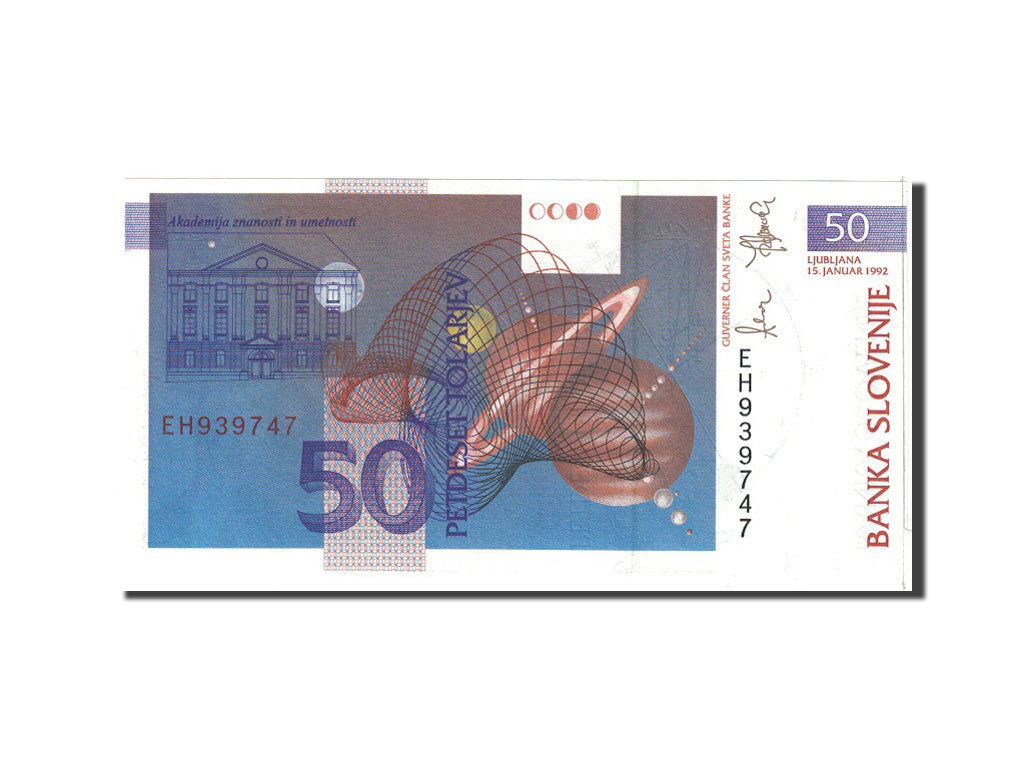 Banknote, Slovenia, 50 Tolarjev, 1992, 1992-01-15, KM:13a, UNC(65-70)