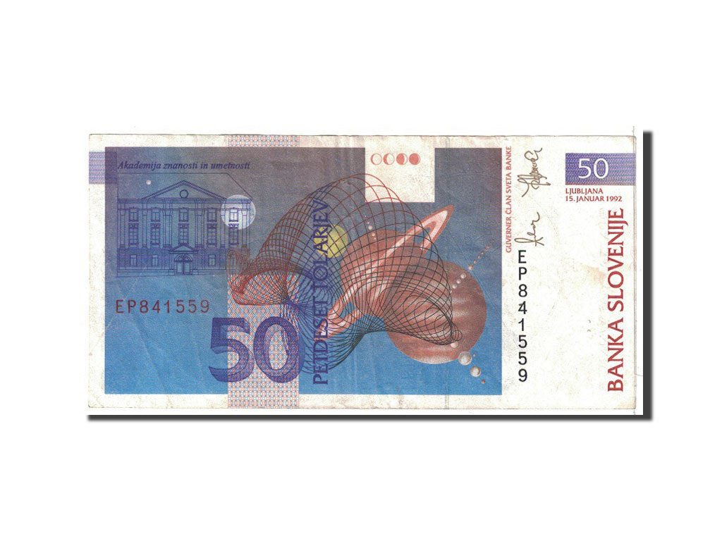 Banknote, Slovenia, 50 Tolarjev, 1992, Undated, KM:13a, EF(40-45)