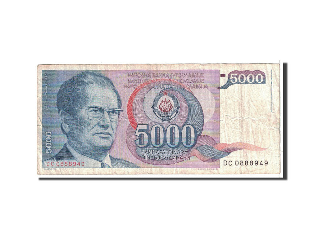 Banknote, Yugoslavia, 5000 Dinara, 1985, 1985-05-01, KM:93a, F(12-15)